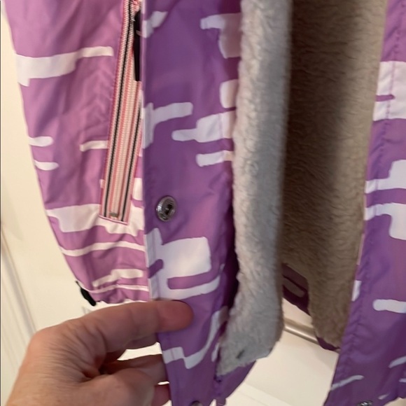 Hunter Original 2PC  Shell Jacket & Faux Sherpa Purple Abstract Jacket and Vest - Picture 6 of 15